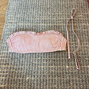 bandeau striped top with adjustable straps